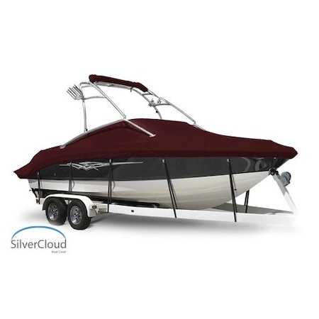 Eevelle Boat Cover DECK BOAT Ski Tower, Outboard Fits 21ft 6in L up to 102in W Burgundy SCDKSK21102B-BRG